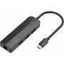 Vention Docking USB Tipo-C TGOBB 3xUSB 1xRJ45 1xMicro B PD Negro